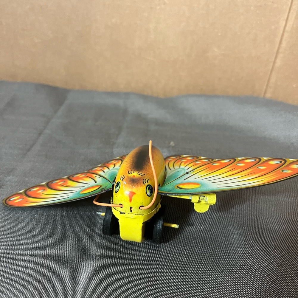 Vintage Wind Up Butterfly Tin Toy